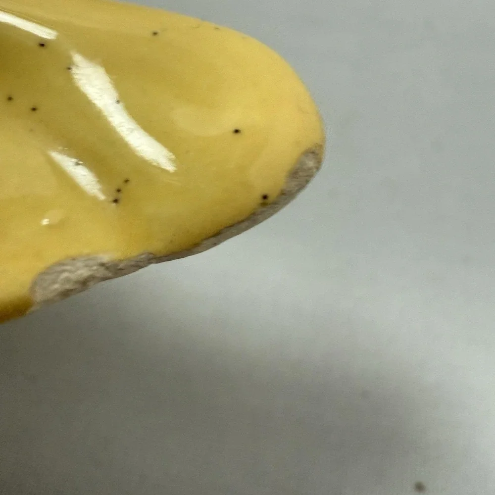 MCM California Pottery WINGS Appetizer Set Chip & Dip Yellow with Brown‎ Specks